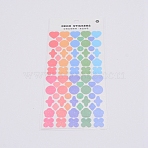 Waterproof Laser Plastic Self Adhesive Stickers, Mixed Shapes, Colorful, 0.6~1.1x0.6~1.1cm, 74pcs/sheet(DIY-TAC0005-62)