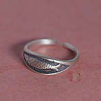 Adjustable Brass Cuff Open Rings, Fish, Silver, Inner Diameter: 15~20mm(FS-WG5EB7B-01)
