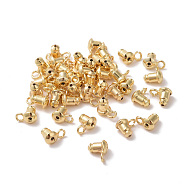 Rack Plating Brass Ear Nuts, with Loop, Cadmium Free & Lead Free, Long-Lasting Plated, Real 18K Gold Plated, 5.8x7.2x4.4mm, Hole: 1.8mm(KK-C236-01B)