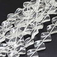 Natural Quartz Crystal Bead Strands, Twisted, Rhombus, 16~16.5x16~16.5x4~5mm, Hole: 0.8mm, about 25pcs/strand, 15.35 inch(G-K291-A20)