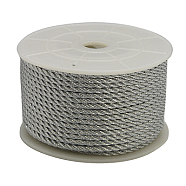 Polyester Cord, Twisted Cord, Dark Gray, 3mm, about 21.87 yards(20m)/roll(OCOR-H002-3mm-2)