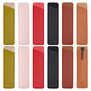 12Pcs 6 Colors PU Leather Fountain Pen Case, Pen Protection Sleeve, Rectangle, Mixed Color, 163x41.5x3mms, 2pcs/color(ABAG-OC0001-04)