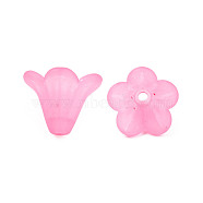 Frosted Acrylic Beads, Flower, Pearl Pink, 10x13.5mm, Hole: 1.8mm, about 1600pcs/500g(PL692-2)
