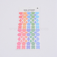 Waterproof Laser Plastic Self Adhesive Stickers, Mixed Shapes, Colorful, 0.6~1.1x0.6~1.1cm, 74pcs/sheet(DIY-TAC0005-62)