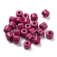 Opaque Acrylic Beads, Column, Medium Violet Red, 6.5x5mm, Hole: 2mm, about 3000pcs/500g(OACR-B013-25G)