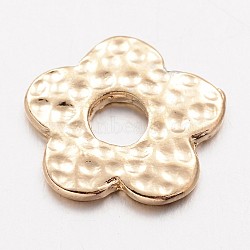 Alloy Beads, Flower, Cadmium Free & Nickel Free & Lead Free, Golden, 13x14x1mm, Hole: 3.5mm(PALLOY-AD47531-G-NR)