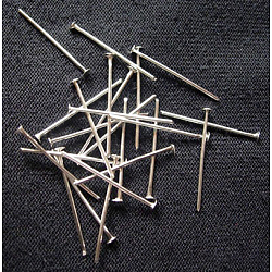 Iron Flat Head Pins, Cadmium Free & Lead Free, Platinum, 28x0.75~0.8mm, 20 Gauge, about 8400pcs/1000g, Head: 2mm(HP2.8cm)