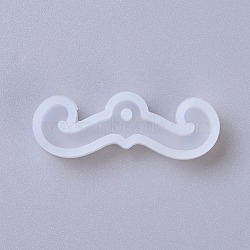 Pendant Silicone Molds, Resin Casting Molds, For UV Resin, Epoxy Resin Jewelry Making, Mustache, White, 15x46x8mm, Hole: 2.5mm(DIY-G010-26)