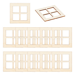 Mini Wood Dollhouse Window Furniture Accessories, for Miniature Living Room, Square, Beige, 70x70x2mm(DJEW-WH0015-112)
