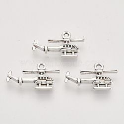Tibetan Style Alloy Pendants,  Cadmium Free & Lead Free, Helicopter, Antique Silver, 12x20.5x2.5mm, Hole: 1.4mm, about 525pcs/500g(TIBEP-T009-27AS-RS)