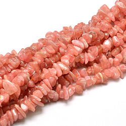 Grade A Natural Rhodochrosite Chip Beads Strands, 5~14x4~10mm, Hole: 1mm, about 15.5 inches~16.1 inches(G-E271-93)