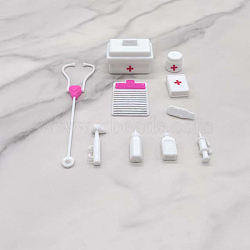 Mini Plastic Stethoscope Care Tool Model, Miniature Dollhouse Decoration Accessories, Fuchsia, Package: 210x80mm(MIMO-PW0003-045A)