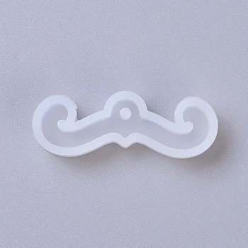 Pendant Silicone Molds, Resin Casting Molds, For UV Resin, Epoxy Resin Jewelry Making, Mustache, White, 15x46x8mm, Hole: 2.5mm