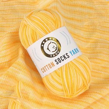 3-Ply Cotton Yarn, for Weaving, Knitting & Crochet, Gold, 2mm