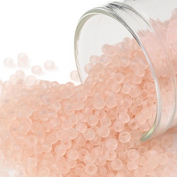 TOHO Round Seed Beads, Japanese Seed Beads, (11F) Transparent Frost Rosaline, 11/0, 2.2mm, Hole: 0.8mm, about 50000pcs/pound