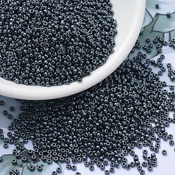 MIYUKI Round Rocailles Beads, Japanese Seed Beads, 11/0, Metallic Colours, (RR451) Gunmetal, 2x1.3mm, Hole: 0.8mm, about 1111pcs/10g