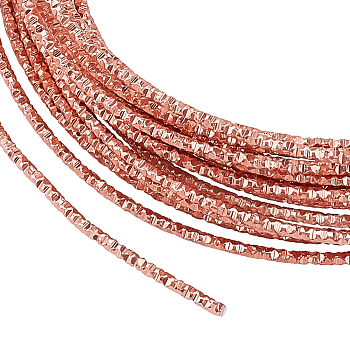 Aluminum Round Wire, Rose Gold, 2mm, about 32.81 Feet(10m)/Roll