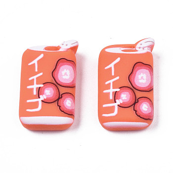 Opaque Resin Cabochons, Drink Bottle, Coral, 20.5x13x6mm