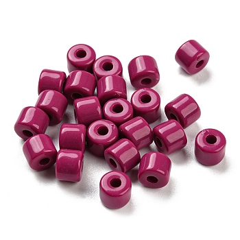 Opaque Acrylic Beads, Column, Medium Violet Red, 6.5x5mm, Hole: 2mm, about 3000pcs/500g