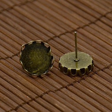 12x5~6 cabochons mm dôme de verre transparent et les accessoires oreille de goujon en laiton de bronze antiques pour boucles d'oreille bricolage(DIY-X0180-AB-NF)-4