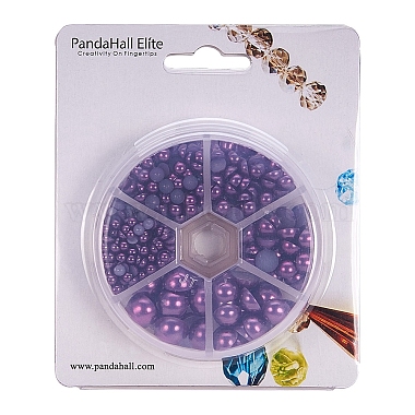 pandahall elite medium orchid imitation pearl бусины ассорти разных размеров 4-12 мм жемчужные кабошоны с плоской спинкой(SACR-PH0001-47)-6
