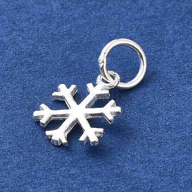 925 Sterling Silver Christmas Snowflake Charms(STER-M119-16S)-2