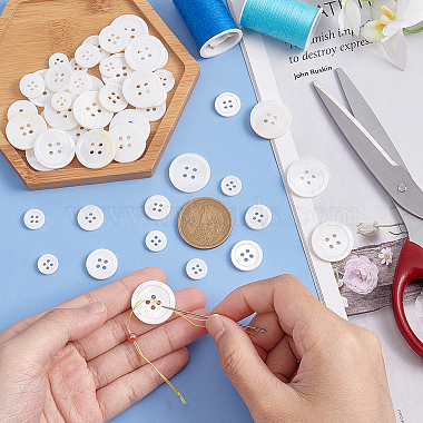 120Pcs 4 Style 4-Hole Natural Shell Buttons(FIND-GA0003-28B)-4
