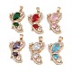 Brass Micro Pave Clear Cubic Zirconia Pendants(RGLA-M002-06G)-1