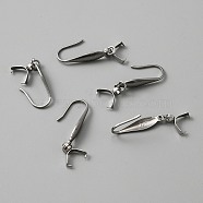 316 Stainless Steel Earring Hooks, with 304 Stainless Steel Snap on Bails, Stainless Steel Color, 31mm, 20 Gauge, Pin: 0.8mm and 0.5mm(STAS-WH0031-18P)