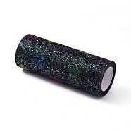 Star Deco Mesh Ribbons, Tulle Fabric, Tulle Roll Spool Fabric For Skirt Making, Black, 6 inch(15cm), about 10yards/roll(9.144m/roll)(OCOR-I005-D01)