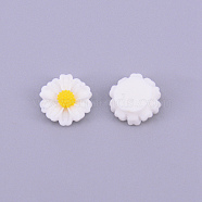 Resin Cabochons, DIY Accessories, Daisy Flower, White, 10x4mm(RESI-CJC0001-70D)