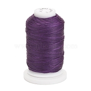 Waxed Polyester Cord, Flat, Purple, 1mm, about 76.55 yards(70m)/roll(YC-E011-A-36)