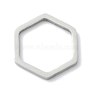 304 Stainless Steel Linking Rings, Hexagon, Stainless Steel Color, 12x13x1mm(STAS-C097-05P)