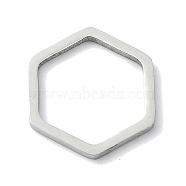 Non-Tarnish 304 Stainless Steel Linking Rings, Hexagon, Stainless Steel Color, 12x13x1mm(STAS-C097-05P)