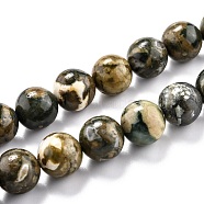 Natural Rhyolite Jasper Beads Strands, Round, 10.5mm, Hole: 1.2mm, about 36pcs/strand, 14.96''(38cm)(G-O199-08C)