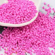 Baking Paint Glass Seed Beads, Cylinder, Violet, 2x1.5mm, Hole: 1mm, about 5599pcs/50g(X-SEED-S042-05B-88)