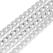 Unwelded Aluminum Curb Chains, Silver, 7x5x1.4mm, about 100m/bag(CHA-S001-022A)
