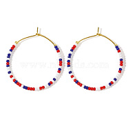 Independence Day American Flag Color Circle Earrings for Women(LF6736)