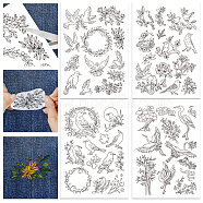 4 Sheets 11.6x8.2 Inch Stick and Stitch Embroidery Patterns, Non-woven Fabrics Water Soluble Embroidery Stabilizers, Raven, 297x210mmm(DIY-WH0455-082)