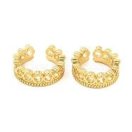 Rack Plating Brass Hollow Cuff Earrings for Women, Lead Free & Cadmium Free, Long-Lasting Plated, Real 18K Gold Plated, 14x15x5mm(EJEW-F326-09G)