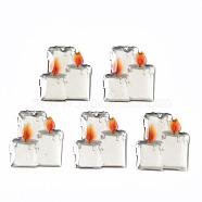Epoxy Resin Pendants, Candle, WhiteSmoke, 31x26x2mm, Hole: 1.6mm(RESI-S379-020)