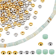 167Pcs Natural Flower Amazonite Heishi Beads for DIY Jewelry Making, with 100Pcs Brass Spacer Beads, Platinum & Golden, 267pcs/set(DIY-NB0006-35)