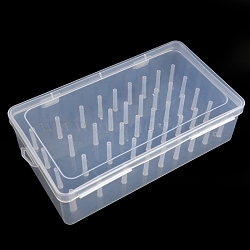 Plastic Sewing Thread Storage Box, Rectangle, White, 237x137x66mm(PW-WG35374-01)