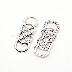 Alloy 8-shaped Links, Double Infinity, Cadmium Free & Lead Free, Antique Silver, 33x12.5x2mm, Hole: 8.5x5mm(PALLOY-WH0076-01AS)