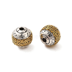 Tibetan Style Alloy Beads, Round, Antique Silver & Antique Golden, 8mm, Hole: 1.2mm(FIND-Z063-21AG)