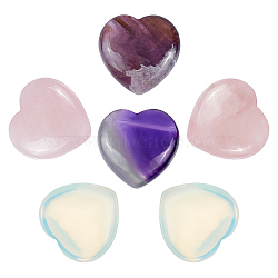 CHGCRAFT 6Pcs 3 Style Gemstone Display Decorations, Heart, 29.5x30~30.5x12mm, 2pcs/style(DJEW-CA0001-09)