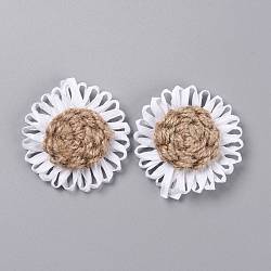 Handmade Linen Ornament Accessories, for DIY Craft Making, Flower, Tan, 60x14mm(DIY-L052-08)