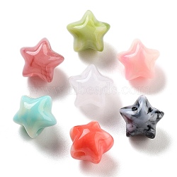 Acrylic Beads, Star, Imitation Gemstone, Mixed Color, 11x11x10mm, Hole: 2mm, 1020pc/500g(OACR-U005-04)