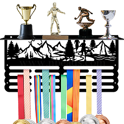 Iron Medal Holder & Tray, Medal Display Hanger Rack, Medal Holder Frame, with Screw, Mountain, 100x380x10mm & 200x400mm, Hole: 3mm(AJEW-WH0394-022)