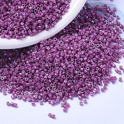 MIYUKI Delica Beads, Cylinder, Japanese Seed Beads, 11/0, (DB1015) Metallic Raspberry Gold Iris, 1.3x1.6mm, Hole: 0.8mm, about 2000pcs/bottle, 10g/bottle(SEED-JP0008-DB1015)